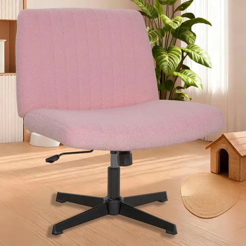 Miniatura 10 de Silla Criss Cross, Silla de Escritorio sin Brazos sin Ruedas, Silla de Oficina con Patas Cruzadas, Silla de Tocador Giratoria, Silla de Trabajo