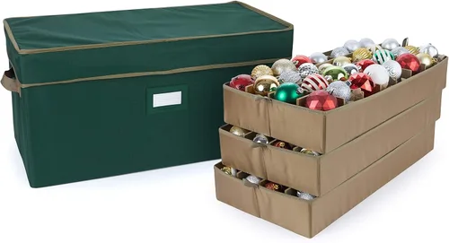 Miniatura 15 de Covermates Keepsakes – Caja de almacenamiento ajustable de 72 piezas – Capacidad para adornos de 4 pulgadas – Resistente – Asas – apilables