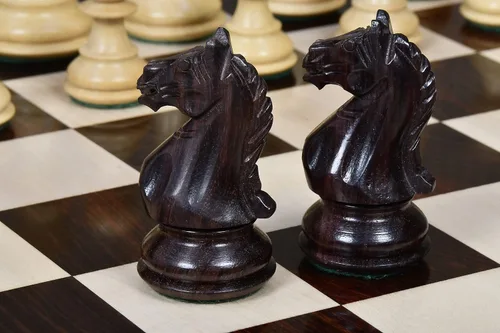 Miniatura 3 de Fierce Knight Staunton Wooden Chess Pieces – 3.5" King in Indian Rosewood & Boxwood for Tournament and Collector Use