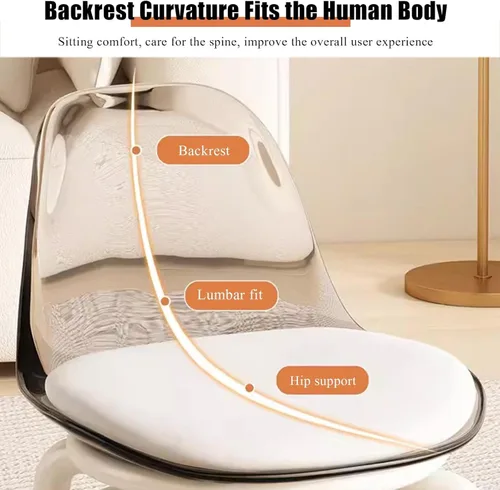 Miniatura 4 de Silla de polea de acrílico, taburete bajo con polea de respaldo, taburete ergonómico bajo para limpieza del hogar, taburetes de oficina, lavandería