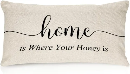 Miniatura 11 de Sweet Dreams - Fundas de almohada lumbar de lino y algodón de 12 x 18 pulgadas, funda de almohada rectangular decorativa de granja, divertida