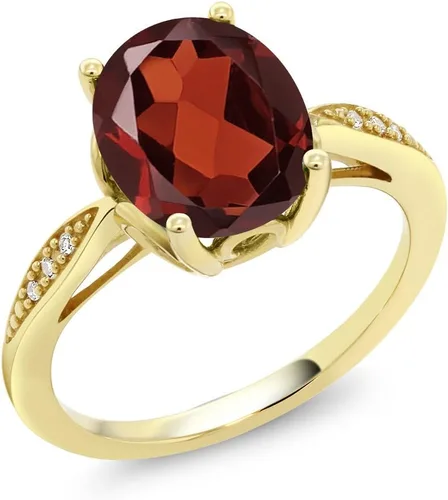 Miniatura 31 de Gem Stone King Anillo de compromiso de oro amarillo de 14 quilates de 2-3 quilates con piedra preciosa ovalada de 0.394 x 0.315 in y diamantes