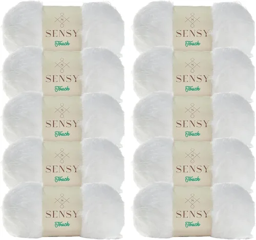 Miniatura 21 de Sensy Touch - Ovillo de lana, 3.5 onzas, 268 yardas, calibre 3 claro (blanco)
