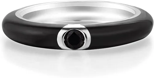 Miniatura 2 de Santuzza Anillo apilable esmaltado de plata de ley 925 con circonita cúbica, arco iris, eternidad, anillos apilables para mujer