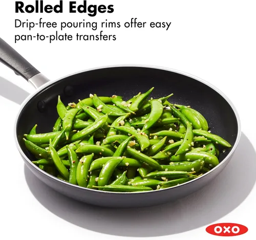 Miniatura 5 de OXO Sartén antiadherente de 10 pulgadas, mango de silicona sin BPA, apto para lavavajillas y horno, sartén de cerámica sin PFAS, color negro
