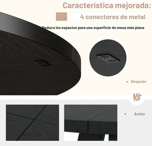 Miniatura 3 de Tribesigns Mesa de Comedor Redonda de 47 Pulgadas Mesa de Cocina de Madera para Comedor, Mesas de Dinner Room de 47" para 4-6, Muebles de Acento