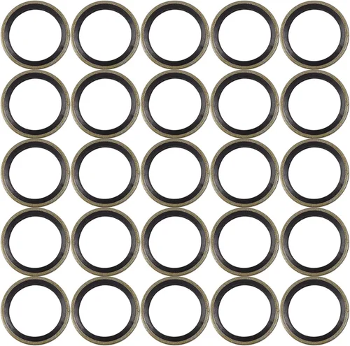X AUTOHAUX 25pcs M16 Tono Bronce Motor de Coche Drenaje de Aceite Triturado Plano Juntas de Arandela