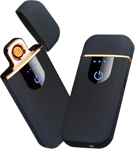 Miniatura 17 de Encendedor electrónico recargable por USB, encendido inteligente de doble cara, resistente al viento, plasma ligero, regalo portátil para novios