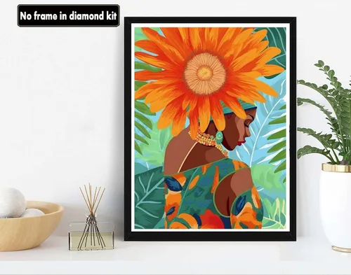 VAIIEYO Pintura acrílica por números para adultos, mujeres africanas, afroamericanas, kit de pintura al óleo, lienzo, cuadros de dibujo con pinceles