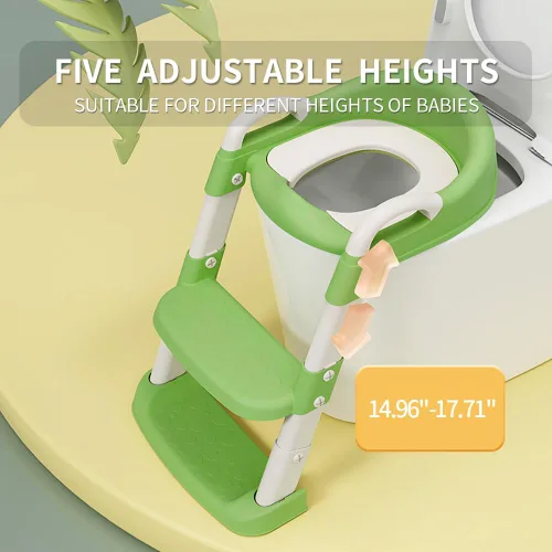 Miniatura 6 de Asiento de inodoro de entrenamiento para niños y niñas, asiento de inodoro con escalera, asiento plegable para inodoro con diseño antideslizante
