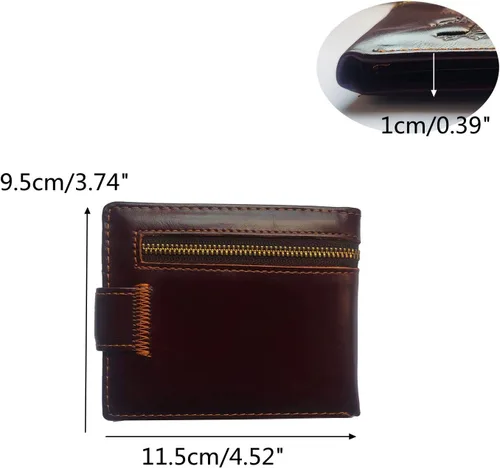 Miniatura 113 de Hombres Cool Eagle Wolf Caballo Totem Cuero Vaca Vertical Cartera Cremallera Multi-tarjeta Titular, Tótem de caballo, Minimalista