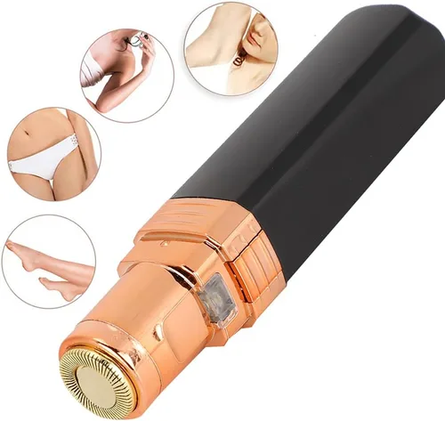 Miniatura 6 de Máquina de depilación, compacta y bonita, forma de lápiz labial, mini removedor eléctrico de vello facial y corporal para mujeres (negro)