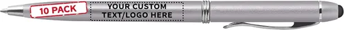 Miniatura 12 de DISCOUNT PROMOS Twist Action - Juego de 10 bolígrafos de plástico para el trabajo, bolígrafos geniales para escribir, tinta negra, color negro