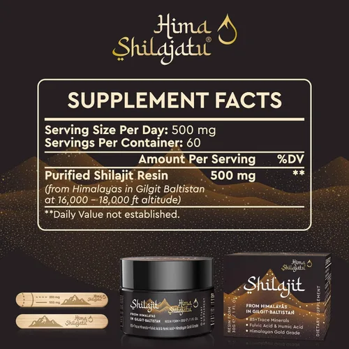 Miniatura 2 de Shilajit - Shilajit de resina pura del Himalaya, grado dorado, 100 % puro, con ácido fúlvico y complejo de minerales traza de 85 + para energía