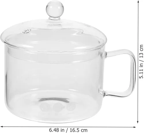 Miniatura 4 de DOITOOL Cacerola de vidrio con tapa, olla transparente para cocinar en la estufa, cacerola de cocción de vidrio con mango lateral para fideos