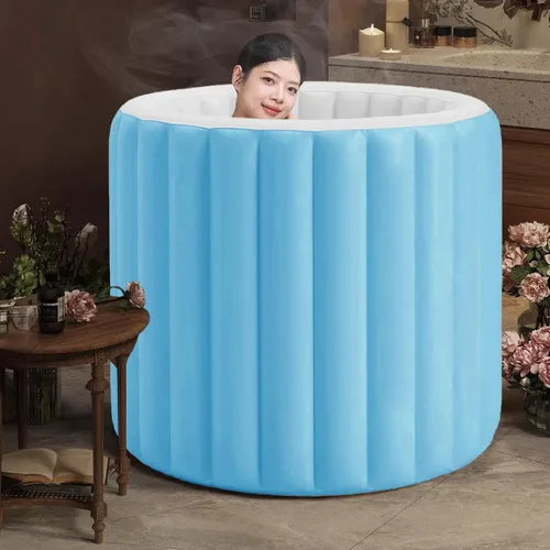 Miniatura 6 de AUNMAS Portable Bath Tub for Adults, Inflatable Bathtub with Air Pump Blow Up Cold Plunge Tub for Ice Bathing Outdoor