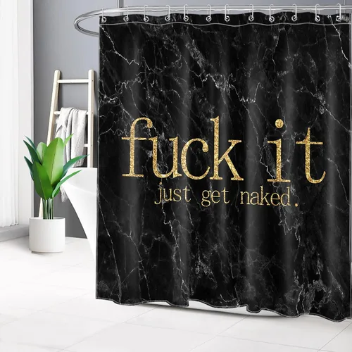 Miniatura 31 de LB Fuck It Get Naked - Cortina de ducha pequeña de 48 x 68 pulgadas, forro de cortina de ducha en blanco y negro, cortina de ducha estrecha