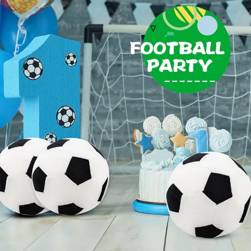 Miniatura 5 de Paquete de 2 almohadas de felpa para pelota de fútbol, esponjoso, juguete de pelota de fútbol, almohadas deportivas suaves para decoración