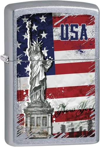 Miniatura 8 de Encendedores Zippo Bandera Americana Americana - Calle Cromo