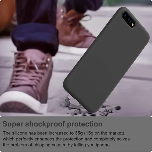 Miniatura 6 de Vooii Funda compatible con iPhone 8 Plus, iPhone 7 Plus, protección de goma de gel de silicona suave, forro de microfibra, carcasa rígida a prueba