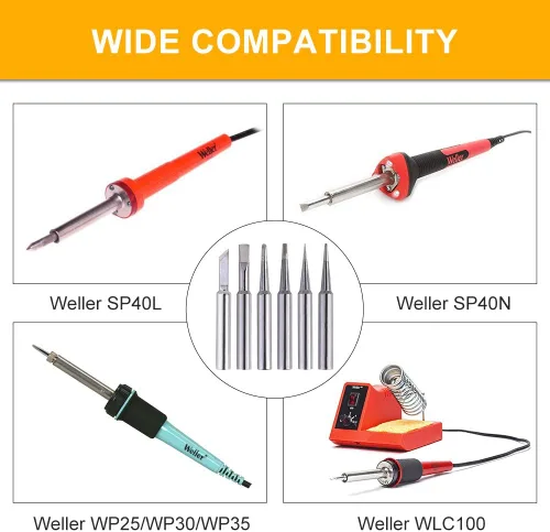 Miniatura 3 de 6 piezas de puntas de soldadura para Weller ST Series. Reemplace las puntas Weller ST7 WLC100, SP40L / SP40N y las puntas de hierro WP25, WP30, WP35