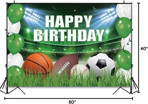 Miniatura 7 de Xigejob Suministros para fiestas de cumpleaños con temática deportiva, decoración de pancarta de fondo para fiesta deportiva, fútbol, baloncesto