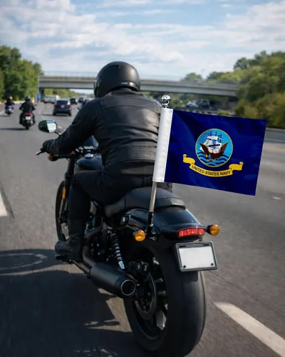 Miniatura 5 de AGAS - Bandera militar de motocicleta de la Marina de los Estados Unidos de 6 x 9 pulgadas, impresa de doble cara en poliéster de punto duradero
