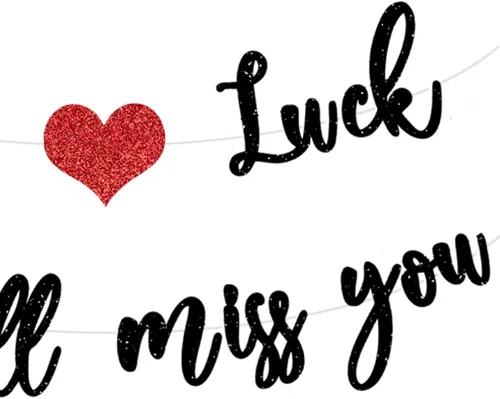 Miniatura 8 de PALASASA Cartel de «Good Luck We Will Miss You», «Despedida, jubilación», fiesta de graduación, oficina, trabajo, despedida, suministros