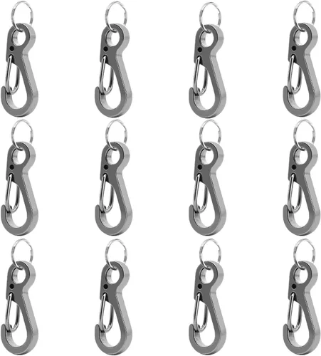 Miniatura 8 de Small Carabiner Clip Metal Spring Snap Hooks Mini Paracord Hanging Clips for Camera Strap, Flashlight, Key Chain