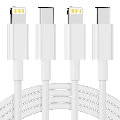 Cable USB C a Lightning de 2 unidades de 0.91 m, paquete de 3 pies [certificado MFi], cable de carga rápida para iPhone, suministro de energía,