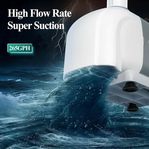 Miniatura 7 de Boxtech Bomba de agua sumergible, bombas de agua para acuario de 265 GPH, bomba de fuente ultra silenciosa de 15 W con 3 boquillas para pecera