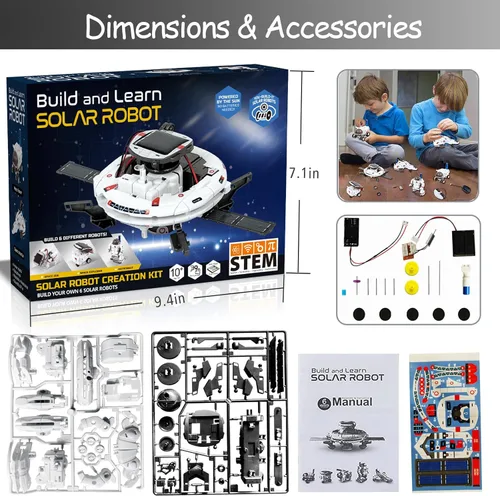Miniatura 8 de 6-in-1 Solar Robot Building Kit for Boys Aged 8-13, Educational Robotic Toys for Kids, Science Kits STEM Toys Birthday Gifts for 8 9 10 11 12 Years