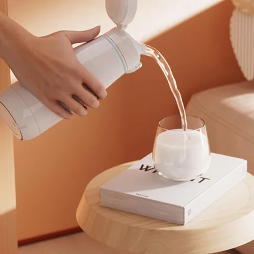 Miniatura 9 de Hervidor eléctrico de viaje, 11.8 fl oz de acero inoxidable 316, calentador de agua portátil, calentador de agua portátil de 5200 mAh IPX6, pequeña