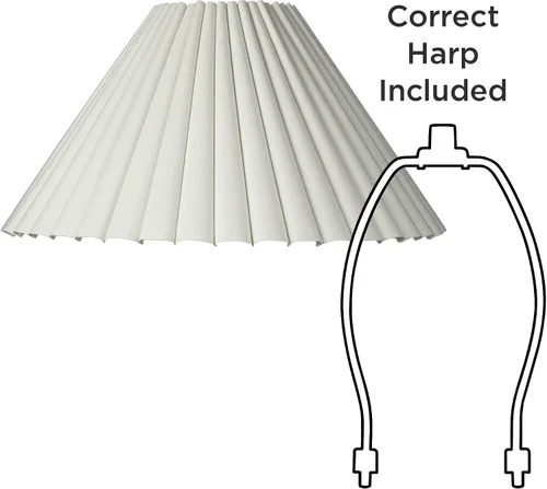 Miniatura 7 de Juego de 2 pantallas de lámpara Box Pleat Empire en blanco antiguo, grandes de 6.75" en la parte superior x 20.75" en la parte inferior x 10.75