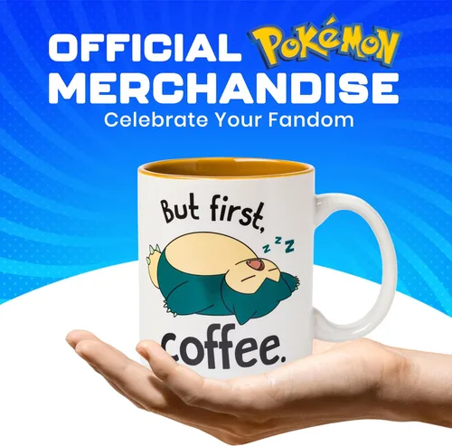 Miniatura 4 de Silver Buffalo Pokemon Snorlax But First Coffee - Taza de cerámica, 20 onzas