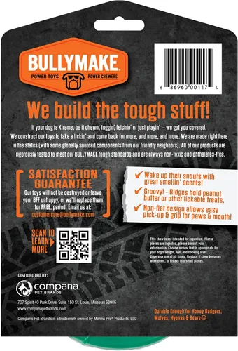 Miniatura 8 de BULLYMAKE Green Tough - Juguete de herradura masticable para perros, juguetes duraderos de nailon para perros masticadores agresivos, estimulantes