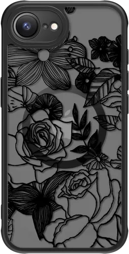Miniatura 152 de FUNMIKO Funda para iPhone 16 Plus, carga inalámbrica y protección de grado militar, diseño floral moderno para mujeres y niñas, funda antideslizante