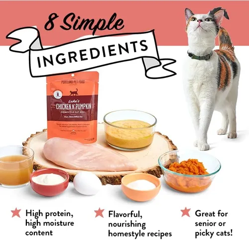 Miniatura 3 de Portland Pet Food Company - Paquete variado de variedad mixta de grado humano, bolsa de comida húmeda y suave para gatos, mezcladora y comida