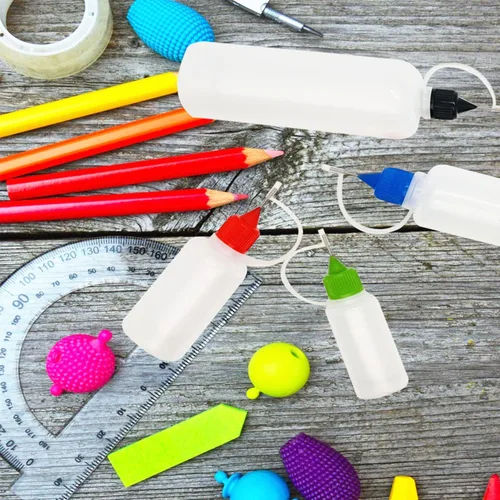 Miniatura 6 de 12 botellas aplicadoras de punta de precisión de 0.5 onzas, botellas de pegamento de punta de aguja de 6 colores para manualidades de papel