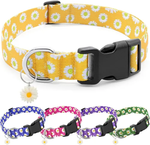 Miniatura 10 de Collares florales para perros grandes, collares suaves y lindos para perros y niñas, collar de flores bonitas con dijes de margaritas, regalo