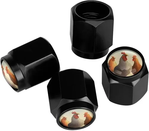 Miniatura 19 de Wolf - Tapones de válvula de neumático con bandera americana, tapas de válvula de neumático de aluminio negro, cubiertas universales