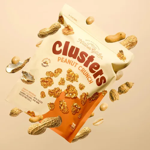 Miniatura 6 de Nature’s Garden Clusters de maní crujiente, bolsa de 32oz – Grandes bocados de mezcla de frutos secos y pretzel con almendras, nueces pecanas