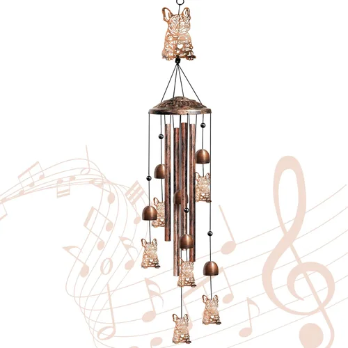 Miniatura 23 de Campanillas de viento de perro salchicha para exteriores, campanillas de viento decorativas, regalos de perro salchicha para mujeres/hombres, Negro