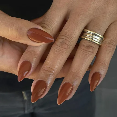 Miniatura 27 de Uñas postizas a presión azul real - Forma de almendra, longitud media, acrílicas neutrales reutilizables para mujeres y niñas - Uñas postizas