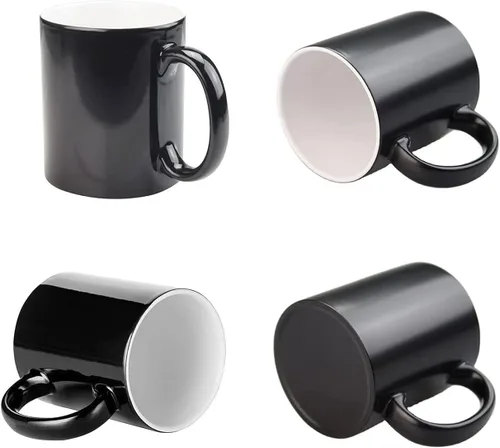 QOMOLANGMA 36 tazas de 11 onzas que cambian de color de sublimación en blanco, taza mágica que cambia a todo color para transferencia de prensa de