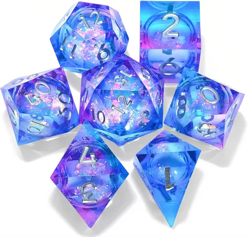 Miniatura 9 de Juego de dados de Dungeons and Dragons DND, juego de dados de resina poliédrica D&D, adecuado para juegos de rol, RPG, Pathfinder, juego de dados DND