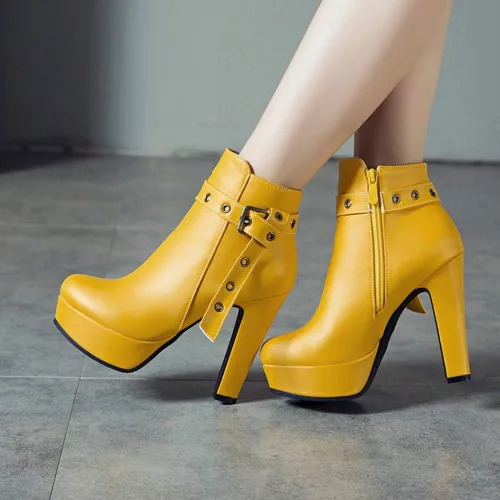 Miniatura 34 de Scaoruki Zapatos de otoño de moda para mujer, botines de tacón de bloque