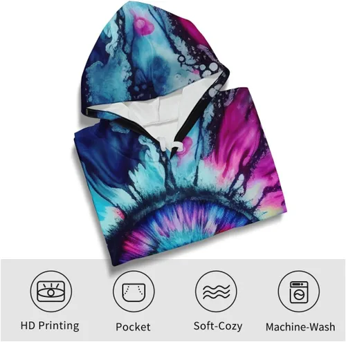 Miniatura 3 de Novelty Tie Dye Style Hoodies for Men Spiral Streak Print Sweatshirt Pullover