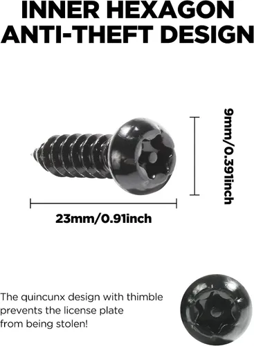 Miniatura 2 de YAKEFLY - Juego de tornillos para placa de matrícula de acero inoxidable con inserciones de nailon y herramientas de instalación, tornillos