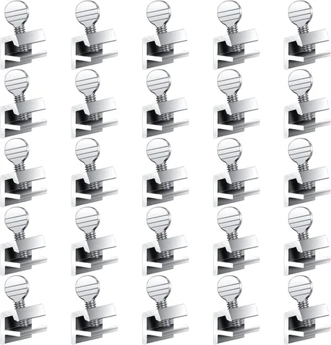 Boao 25 juegos de cerraduras de ventana deslizantes de aluminio, cerraduras de seguridad para ventanas de metal con llaves, plateadas, ajustables